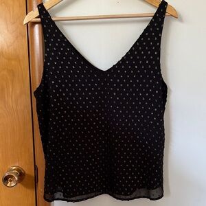 LOFT V-Neck Tank with Gold Dot Print